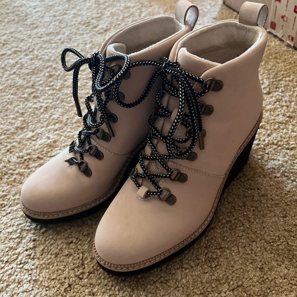 Toms Melrose Beige lace up wedge booties - Picture 8 of 11